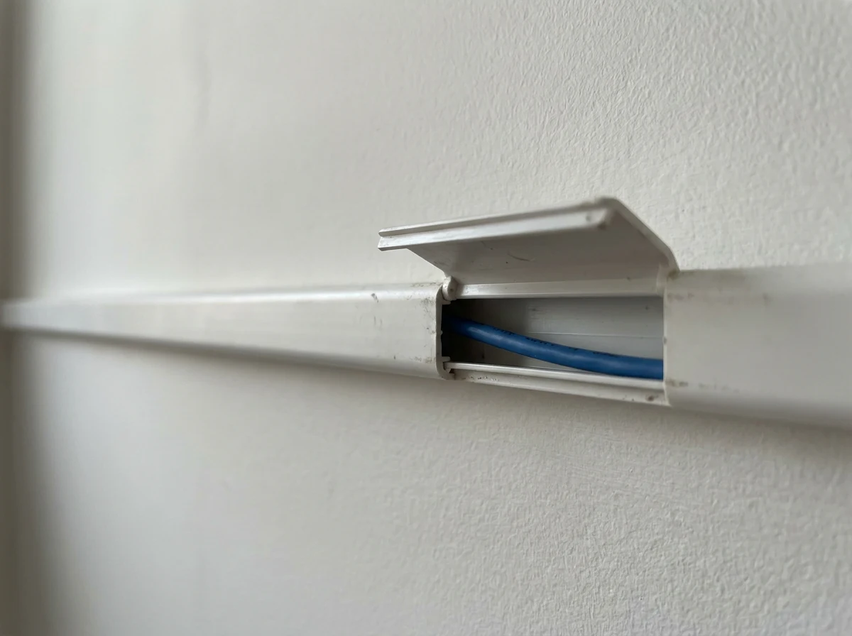 Sauber verlegter Kabelkanal an der Wand