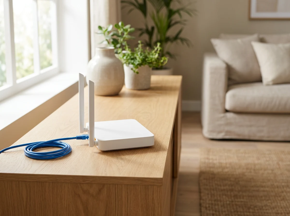 Router, aufgestellt genau dort, wo der Kunde ihn haben möchte